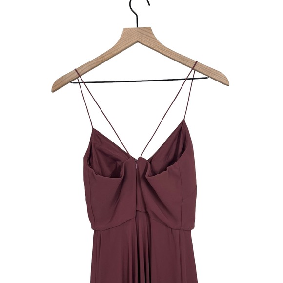 Jenny Yoo Inesse Chiffon Bridesmaid Gown in Cinnamon Rose Size 0 - Picture 4 of 5